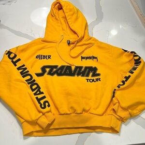 Justin Bieber Purpose Tour Cropped Hoodie Size Large